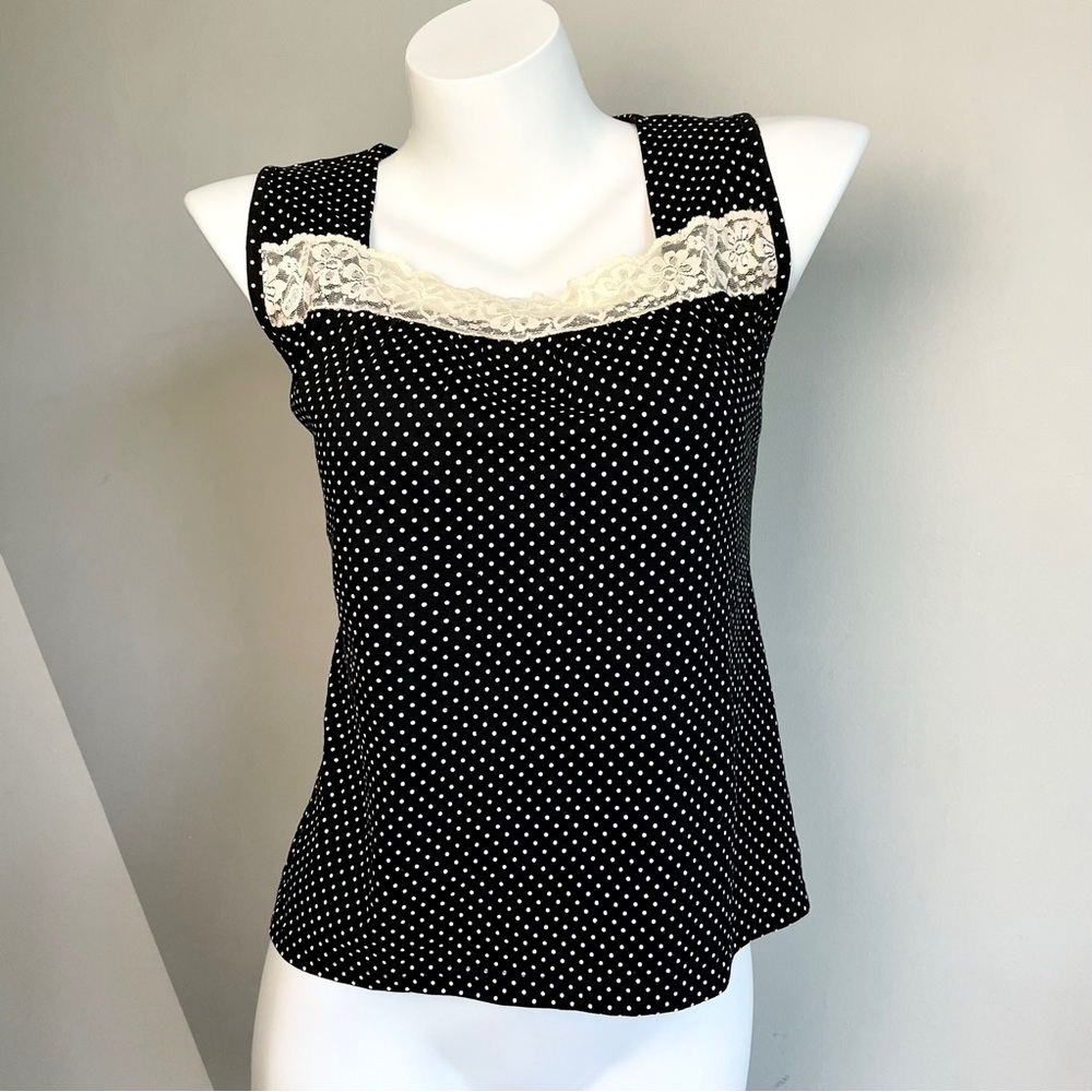 Japanese Black Polka Dots Tank Top